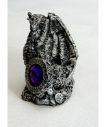 Black Dragon Holding Dragon Egg with Purple Glass &quot;Stone&quot; High Detailed ... - $164.04 MXN