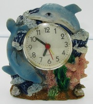 DECORATIVE QUARTZ NOVELTY DESK SHELF MANTEL CLOCK DOLPHINS OCEAN - $8.00