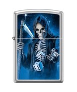 Grim Reaper With Dice Satin Chrome Finish Zippo Lighter - $33.20