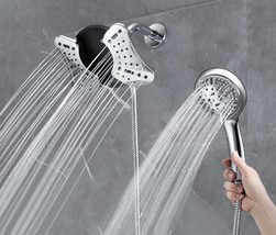 2.5GPM Shower Heads with Handheld Spray Combo: 2 in 1 Rainfall Shower He... - £25.94 GBP