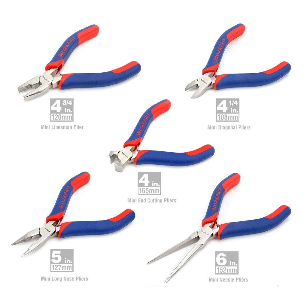 WORKPRO 5PCS Mini Pliers Jewellery Pliers Diagonal Pliers Cutter DIY Pli... - $287.30