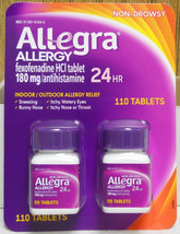 Allegra Allergy Relief Indoor/Outdoor 24 Hour 110 Tablets Exp. 02/2027 - $27.71