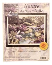 Design Works Nature Surrounds Me Cross Stitch Kit 2455 Woods Stream Birds Flower - $14.84