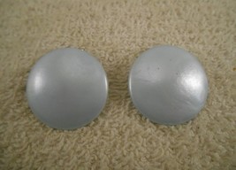Vintage Light Blue Lucite Round Button Clip On Earrings - £7.71 GBP