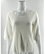 J Crew Dramatic Sleeve Summerweight Cotton Sweater Size XS Ivory White W... - $39.60
