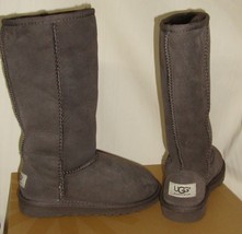 UGG Australia Classic Tall Chocolate Suede Boots KIDS Girls Size US 13 NEW 5229  - $89.00