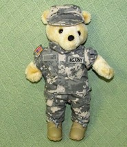 1989 ARMY BEAR FORCES of America US Vintage 12&quot; Teddy Plush Stuffed with Uniform - £20.86 GBP