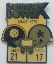 Vintage Starline Súper Cuenco 10 X Pin 1976 Miami Steelers 21 Cowboys 17 - £8.40 GBP