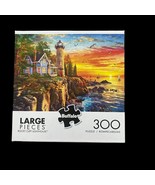 Buffalo Games 300-Piece Jigsaw Puzzle &#39;Rocky Cliff Lighthouse&#39; Worked &amp; ... - £5.11 GBP