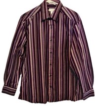 CONCEPTS Mens Dress Shirt LARGE Light And Dark Purple Stripe Long Sleeve... - £10.02 GBP