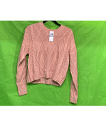 Ultra Flirt Juniors&#39; Cable-Knit Sweater Peach Beige Med. - $17.99