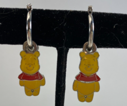 Disney Winnie the Pooh Body Parts Dangle Silvertone Earrings Vintage - $19.79