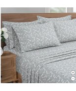 South Point Home Fashions Sheet Set Gray White 6-Piece Floral Fauna Soft - $69.35 CAD+