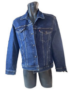 Levi’s Denim Trucker Jacket Slim Fit Stretch Men Sz L Blue Dark Wash NewWT - £44.12 GBP