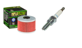 NGK CPR8EB-9 Spark Plug &amp; Oil Filter Tune Up Kit For 2006-2015 Kawasaki ... - $11.95