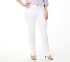 NYDJ Marilyn Straight Uplift Jeans in Cool Embrace- Optic White, PLUS 26W - £35.24 GBP