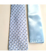 New KaiLong Mens Hand Made Silk NeckTie Light Blue Solid silk handkerchief - £25.21 GBP