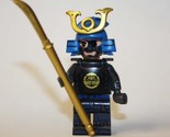 Minifigure Samurai Warrior Blue with eye patch Custom Toy - £3.93 GBP