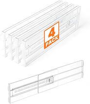 4 Pack Expandable Drawer Dividers - Clear and Durable for Clothes &amp; Acce... - $32.62