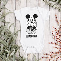 MICKEY MOUSE Personalised Baby Vest - Disney Mickey Mouse Sleepsuit Baby... - $10.94