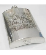 ARCADIA SHEFFIELD PEWTER FLASK  FISHERMAN NEVER USED - $95.03