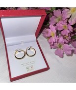 Mia Fiore Sterling Silver 18 Kt Gold Plated Mini 1&quot; Hoop Earrings NEW IN... - $28.83