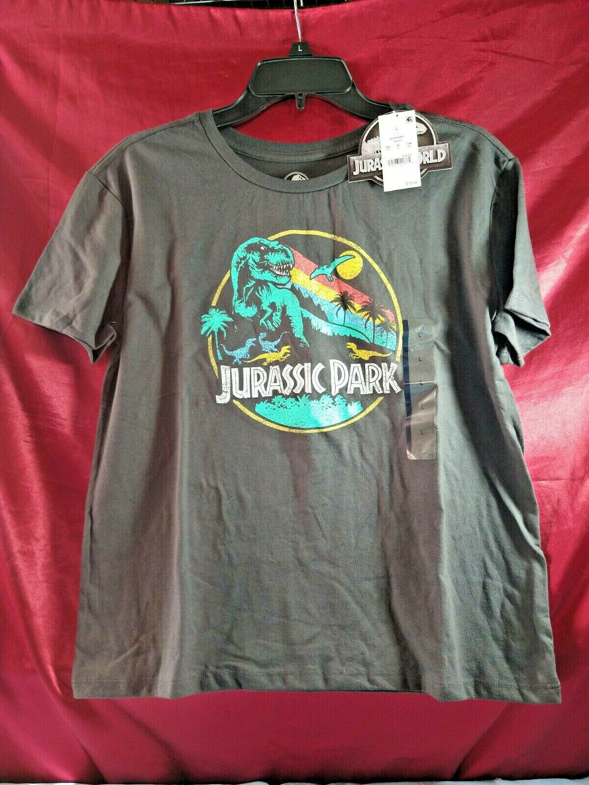 T-Rex Jurassic Park Retro dinosaur T-Shirt youth teen Size L large - $9.99
