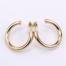 New design Gold color circle creole earrings, Stainless Steel Big  Round Stud Ea - £10.27 GBP