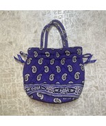 VERA BRADLEY Purple Bandana Drawstring Cinch Bag - $14.84