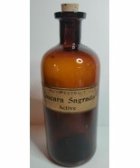 Antique/Vtg Brown Medicine Bottle Label Says Cascara Sagrada - $32.54 CAD