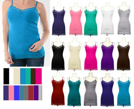 Women&#39;s Plus Size 1X 2X 3X Basic Lace Trimmed Camisole Top Adjustable St... - £3.95 GBP