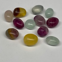 138.1g, 0.8&quot;-1&quot;, 12pcs, Multi Color Fluorite Crystal Tumbled Stones, B28752 - £13.42 GBP
