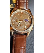 OLEVS Men brown Watch Chrono Waterproof Analog Quartz Classic Great  gift - $82.73 CAD