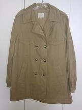 LOFT ANN TAYLOR BEIGE/LINED SPRING JACKET-M-PLEAT IN BACK/OVERHANG-WORN ... - £10.43 GBP