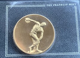 1983 Collectible 24kt Gold Plated Bronze Medal Discuss Thrower Franklin Mint USA - £29.24 GBP