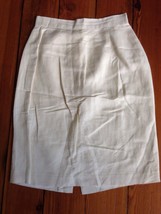 Vintage Brooks Brothers Cream White Linen Rayon Blend Straight Pencil Sk... - £23.65 GBP