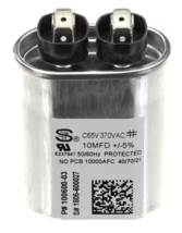 Lennox C65V, 100600-03, 1805-600027, Run Capacitor, 10MFD, 370V, 50/60Hz... - $1,128.57 MXN