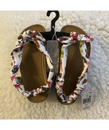 Falls Creek Girls Elise Fabric Butterfly Sandals size 12 Elastic Back Fr... - $17.11 CAD