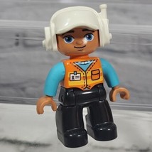 Lego Duplo Man Construction Worker Figure Replacement 2.5&quot; Jointed  - $7.91