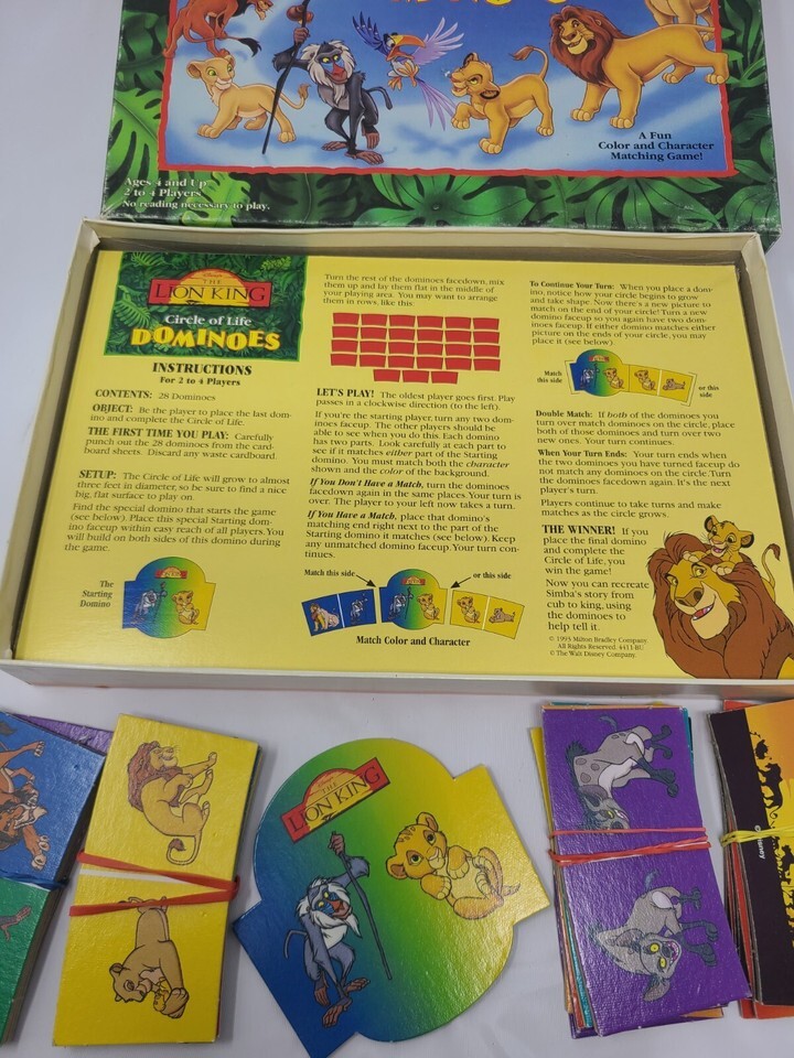 Vintage Disney's The Lion King Circle of Life Dominoes Game Complete 28 pcs Kids Item image 6