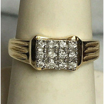 14K Yellow Gold 0.15 Ct Diamond Ring Size 7.25 Sky - $384.94