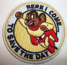 Mighty Mouse~Embroidered Patch~2 7/8&quot; Round~Cartoon Superhero~Iron or Sew - £3.48 GBP