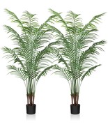 Areca Palm Plant Artificial Crosofmi 5 Ft. Fake Palm Tree With 15, 2 Pack. - £92.01 GBP