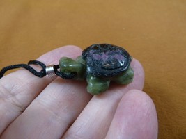 ann-tur-16 zoisite + serpentine TURTLE tortoise GEM figurine Pendant NEC... - £9.73 GBP