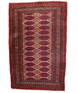 Handmade vintage Uzbek Bukhara rug 3.3&#39; x 4.9&#39; (100cm x 152cm) 1960s - 1... - $584.90 CAD