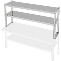 VEVOR Double Overshelf, Double Tier Stainless Steel Overshelf, 48 x 12 x 24 in - £103.46 GBP