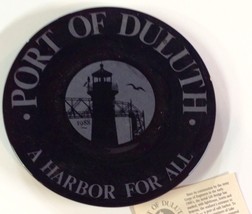 RARE Port of Duluth MN Black Porcelain Plate A Harbor For All Hanft Law Firm - £27.69 GBP