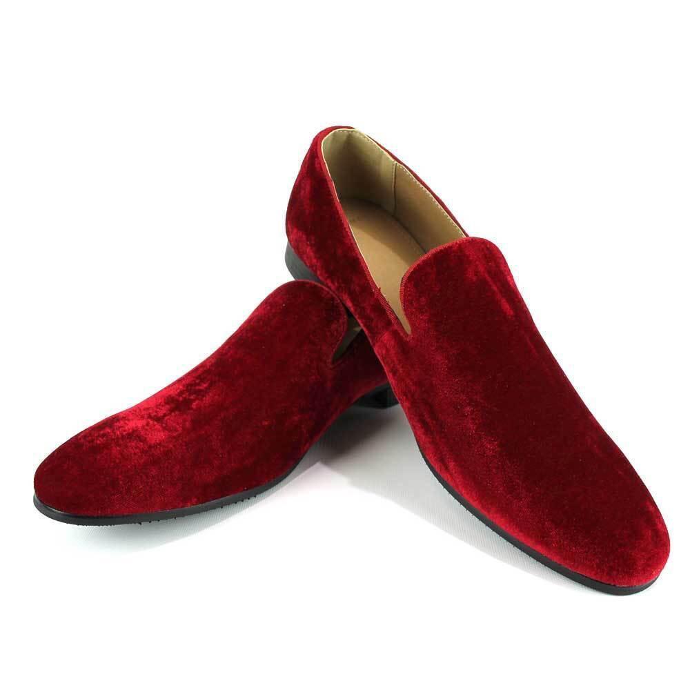 Attractive Red Valvet Loafer Slippers Premium Quality Handmade Men Formal Shoes