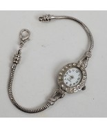 Vintage Elegant Faux Diamond Wrist Watch 8 Inch NEW BATTERY - £57.30 GBP