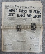 1945 august 15 WWII NEWSPAPER 36pg PEACE STIFF TERMS JAPAN penn state co... - £17.54 GBP